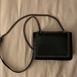 NWOT Zara black crossbody with silver accents